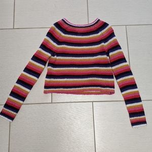 Striped rainbow sweater, small